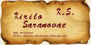 Kirilo Saranovac vizit kartica